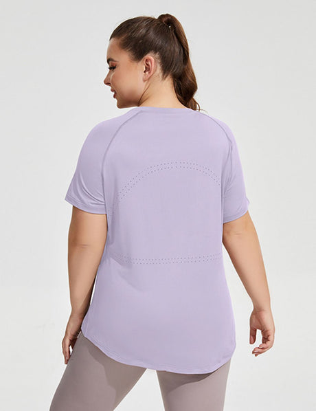 Women Plus Size Mesh Yoga Shirt Breathable Slim Sports Tops | PRUSES - PRUSES