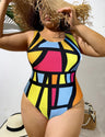 Women Plus Size Multicolor Swimsuit - PRUSES