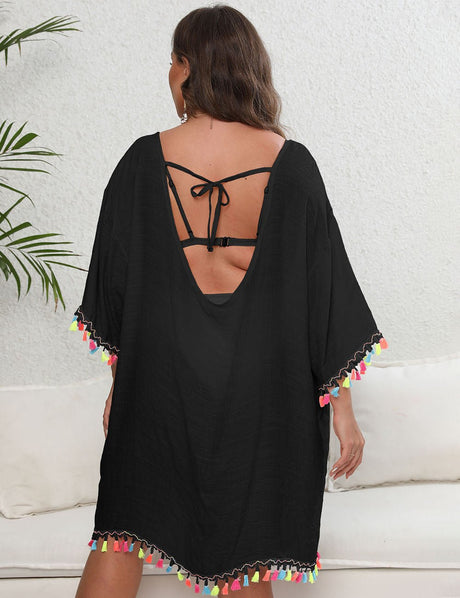 Women Plus Size Off - Shoulder Loose Cover Up | PRUSES - PRUSES