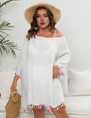 Women Plus Size Off - Shoulder Loose Cover Up | PRUSES - PRUSES