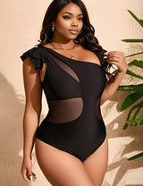 Women Plus Size One - Shoulder Swimsuit | PRUSES - PRUSES