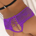 Women Plus Size Open Crotch Floral Lace Panty - PRUSES