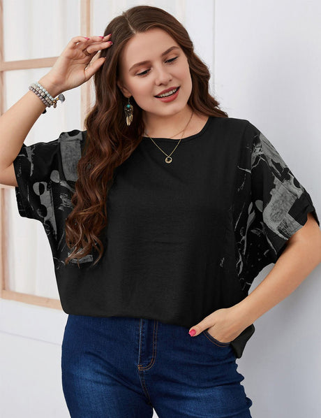 Women Plus Size Oversized Batwing Sleeve Blouse | PRUSES - PRUSES