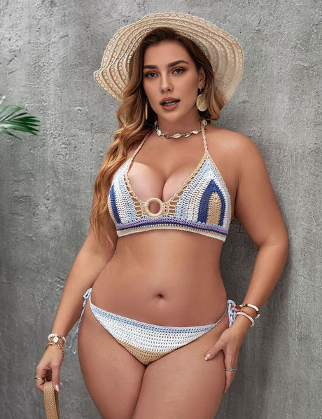 Women Plus Size Packs Crochet Ring Linked Bikini | PRUSES - PRUSES