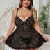 Women Plus Size Petal Lace Babydoll - PRUSES