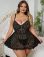 Women Plus Size Petal Lace Babydoll - PRUSES