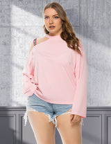 Women Plus Size Pink Cold Shoulder Tops | PRUSES - PRUSES