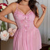 Women Plus Size Pink Embroidered Bow Babydoll Dress | PRUSES - PRUSES