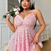 Women Plus Size Pink Transparent Babydoll - PRUSES