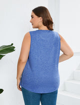 Women Plus Size Pleated Loose Sleeveless T-Shirt | PRUSES - PRUSES