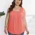 Women Plus Size Pleated Loose Sleeveless T-Shirt | PRUSES - PRUSES