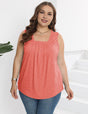 Women Plus Size Pleated Loose Sleeveless T-Shirt | PRUSES - PRUSES