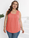 Women Plus Size Pleated Loose Sleeveless T-Shirt | PRUSES - PRUSES