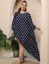 Women Plus Size Polka Dot Irregular Shape Cover - up | PRUSES - PRUSES