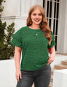 Women Plus Size Polka Dot Ruffle Sleeve Tee | PRUSES - PRUSES