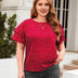 Women Plus Size Polka Dot Ruffle Sleeve Tee | PRUSES - PRUSES