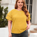 Women Plus Size Polka Dot Ruffle Sleeve Tee | PRUSES - PRUSES