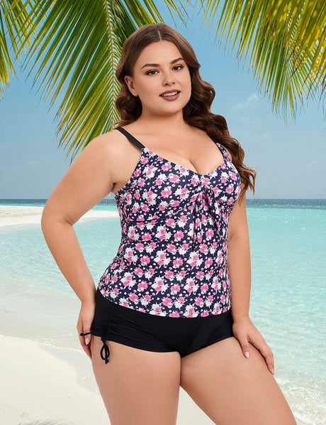 Women Plus Size Printed Boxer Shorts Tankini | PRUSES - PRUSES