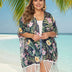 Women Plus Size Printed Chiffon Tassel Panelled Cover Up | PRUSES - PRUSES