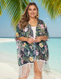 Women Plus Size Printed Chiffon Tassel Panelled Cover Up | PRUSES - PRUSES
