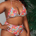 Women Plus Size Printed String Bikini Set - PRUSES