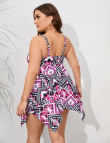 Women Plus Size Printed Two - Piece Swimdress | PRUSES - PRUSES