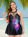 Women Plus Size Printing Lebanon Skirted Swimsuit | PRUSES - PRUSES