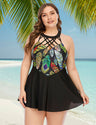 Women Plus Size Printing Lebanon Skirted Swimsuit | PRUSES - PRUSES