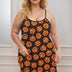 Women Plus Size Pumpkin Print Halloween Nightgown - PRUSES