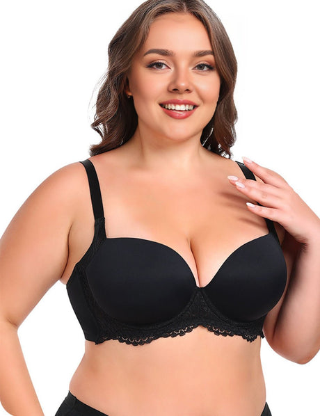 Women Plus Size Push Up Lace Padded Underwire Bras | PRUSES - PRUSES