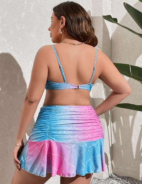 Women Plus Size Rainbow Bikini Three Piece Set | PRUSES - PRUSES