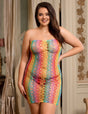 Women Plus Size Rainbow Colorful Fishnet Bodystocking | PRUSES - PRUSES