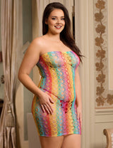 Women Plus Size Rainbow Colorful Fishnet Bodystocking | PRUSES - PRUSES