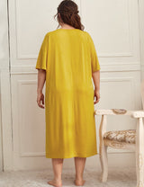 Women Plus Size Relaxed Fit Letter Print Nightgown | PRUSES - PRUSES