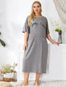 Women Plus Size Relaxed Fit Letter Print Nightgown | PRUSES - PRUSES