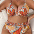 Women Plus Size Retro Floral Print Underwire Bikini Set - PRUSES