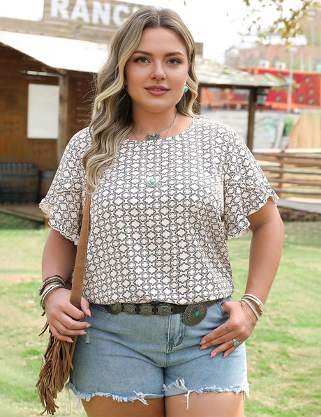 Women Plus Size Retro Loose Short Sleeves | PRUSES - PRUSES