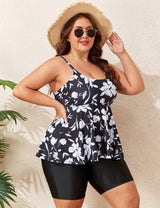 Women Plus Size Retro Print Tankini Swimsuit | PRUSES - PRUSES