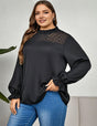 Women Plus Size Round Neck Long Sleeve Loose Shirt | PRUSES - PRUSES