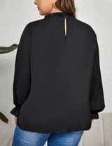 Women Plus Size Round Neck Long Sleeve Loose Shirt | PRUSES - PRUSES