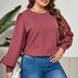 Women Plus Size Round Neck Puff Sleeve Top | PRUSES - PRUSES