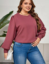 Women Plus Size Round Neck Puff Sleeve Top | PRUSES - PRUSES