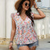 Women Plus Size Ruffle Trim Floral Print Shirt | PRUSES - PRUSES