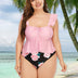 Women Plus Size Ruffle Wide Strap Floral Print Tankini | PRUSES - PRUSES