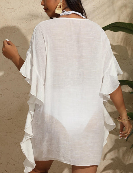 Women Plus Size Ruffled Beach Cover Up Dress | PRUSES - PRUSES