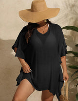 Women Plus Size Ruffled Beach Cover Up Dress | PRUSES - PRUSES