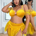 Women Plus Size Ruffled Slit Bra Set Fantasy Costume - PRUSES