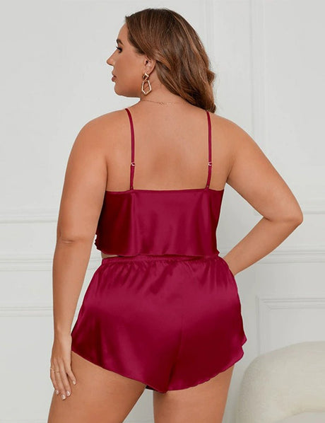 Women Plus Size Satin Cami Pajamas | PRUSES - PRUSES
