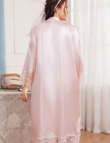 Women Plus Size Satin Silk Long Sleeve Robe | PRUSES - PRUSES