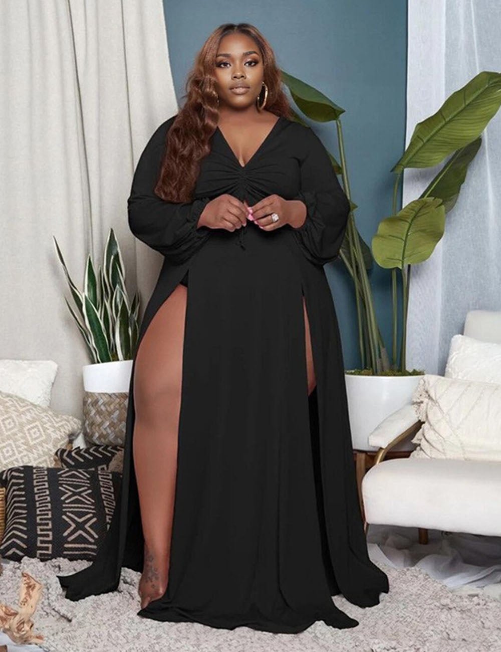 Women Plus Size Seductive Maxi Dress | PRUSES
